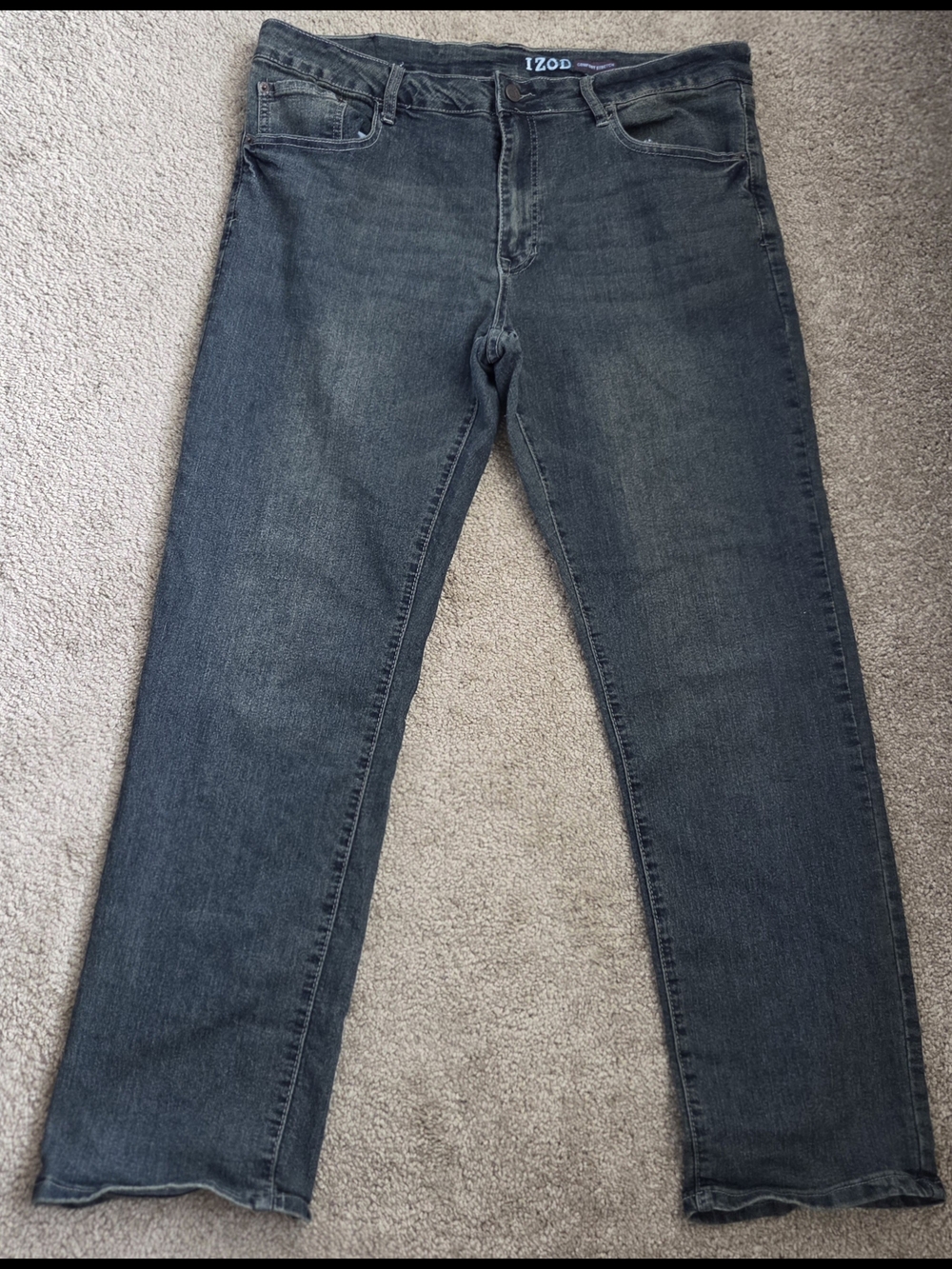 Izod Men's Dark Blue Straight-Leg Jeans Men's 38 x 32